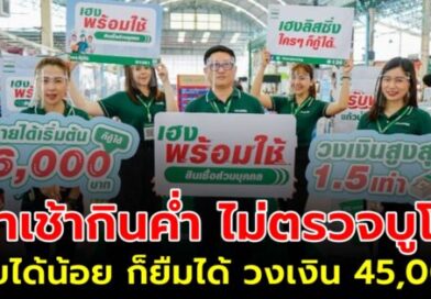 สินเชื่อเฮงลิสซิ่ง เปิดให้ยืมสูงสุด 45000 บาท ต่อ/ราย ผ่อนเริ่มต้น 238 บาท/เดือน ช่วยทุกอาชีพ